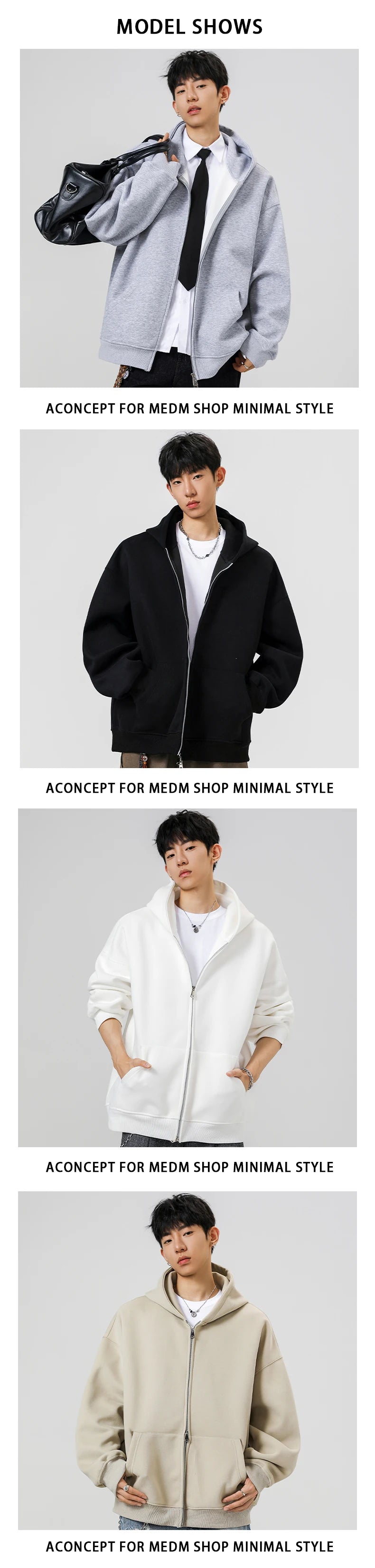 Double Zip - Up Unisex Hooded Sweatshirt