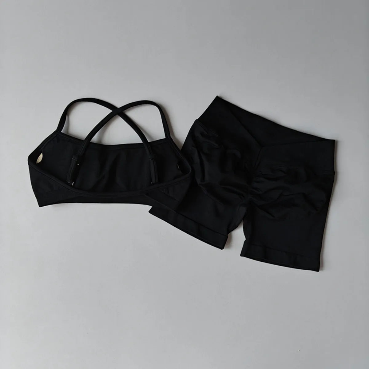 EASYFIT 2-Piece Yoga Suit Seamless Fitness Suit Gym Clothes Sports Bra Impact Shorts Set Workout Set Gym Outfit