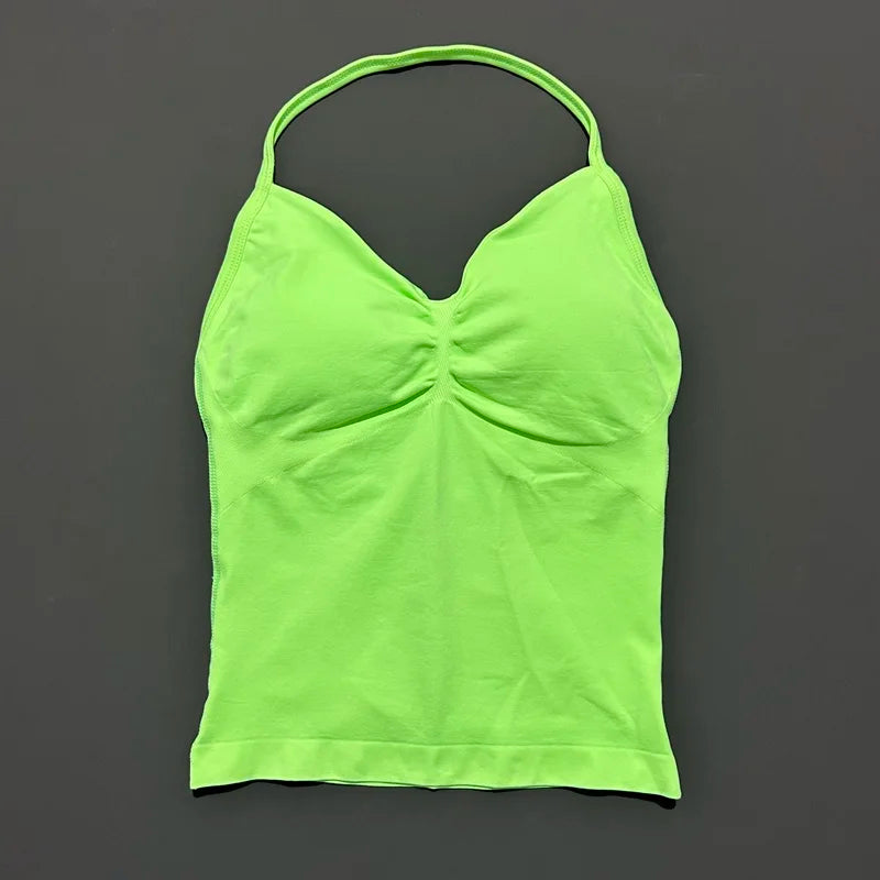 EASYFIT Impact Longline Strappy Top Sports Yoga Vest Women Fitness Tank Top Gym Beautiful Open Back Bra Running Workout Halter