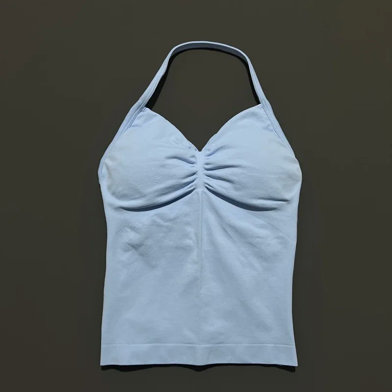 EASYFIT Impact Longline Strappy Top Sports Yoga Vest Women Fitness Tank Top Gym Beautiful Open Back Bra Running Workout Halter