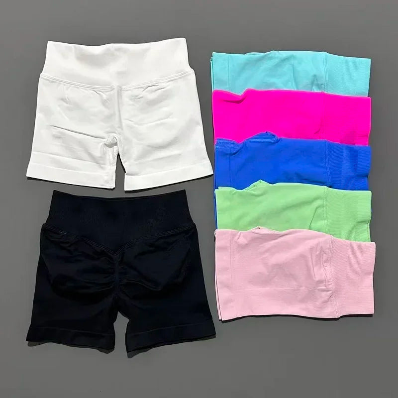 Impact Shorts 4.5" Women Yoga Shorts Seamless Low Waist Scrunch Bum Gym Leggings Workout Stretch Fitness Sports Shorts