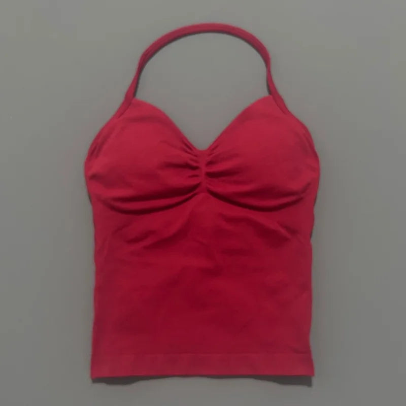 EASYFIT Impact Longline Strappy Top Sports Yoga Vest Women Fitness Tank Top Gym Beautiful Open Back Bra Running Workout Halter