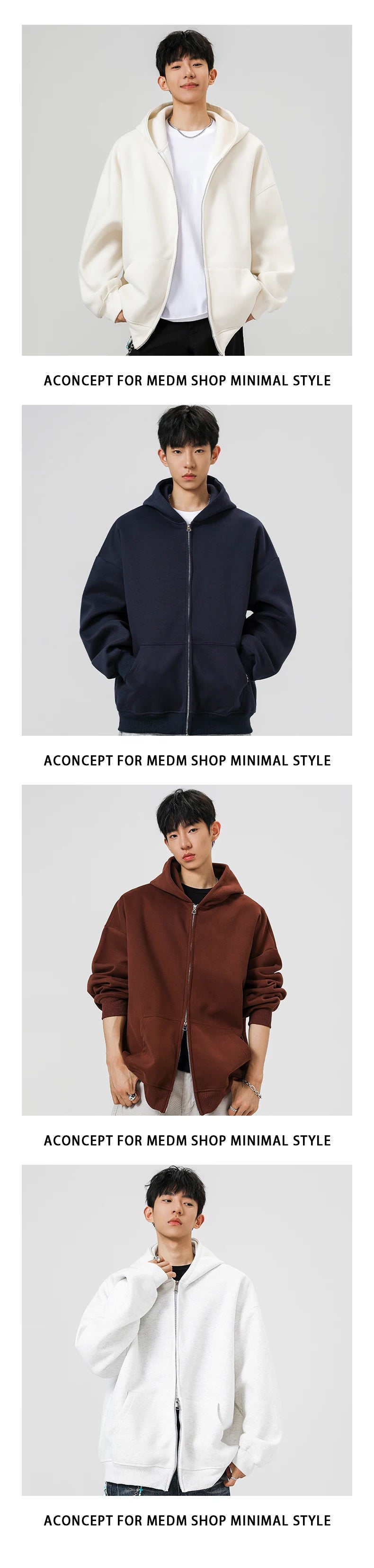 Double Zip - Up Unisex Hooded Sweatshirt