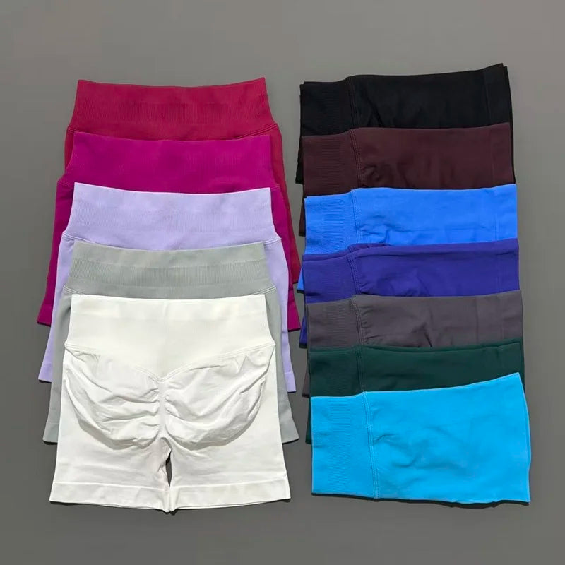 Impact Shorts 4.5" Women Yoga Shorts Seamless Low Waist Scrunch Bum Gym Leggings Workout Stretch Fitness Sports Shorts