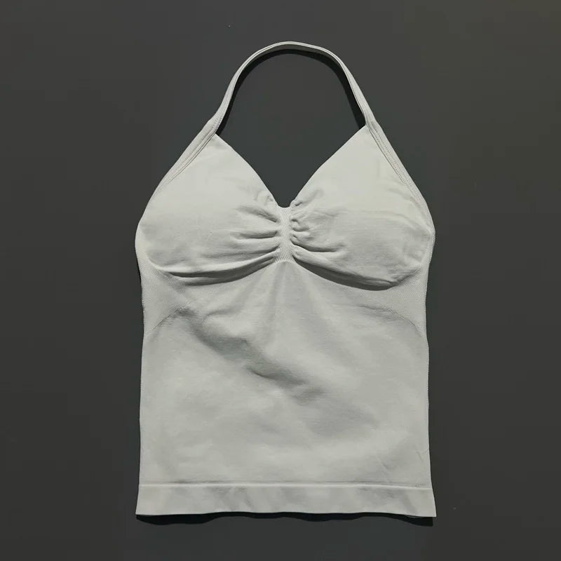 EASYFIT Impact Longline Strappy Top Sports Yoga Vest Women Fitness Tank Top Gym Beautiful Open Back Bra Running Workout Halter