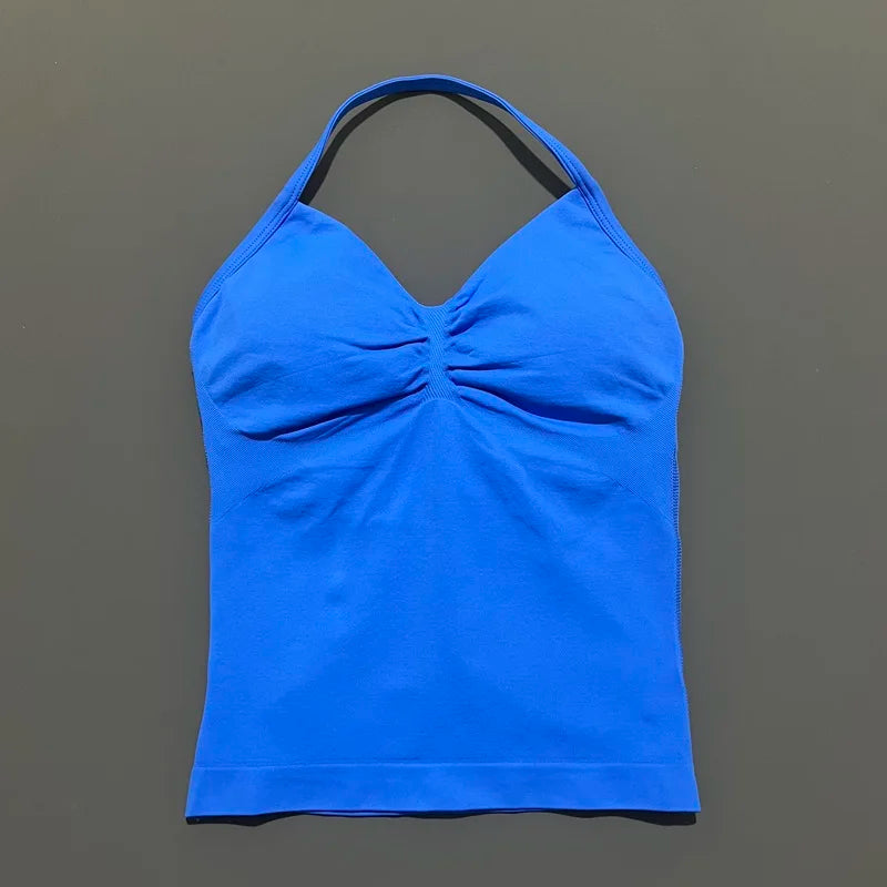 EASYFIT Impact Longline Strappy Top Sports Yoga Vest Women Fitness Tank Top Gym Beautiful Open Back Bra Running Workout Halter