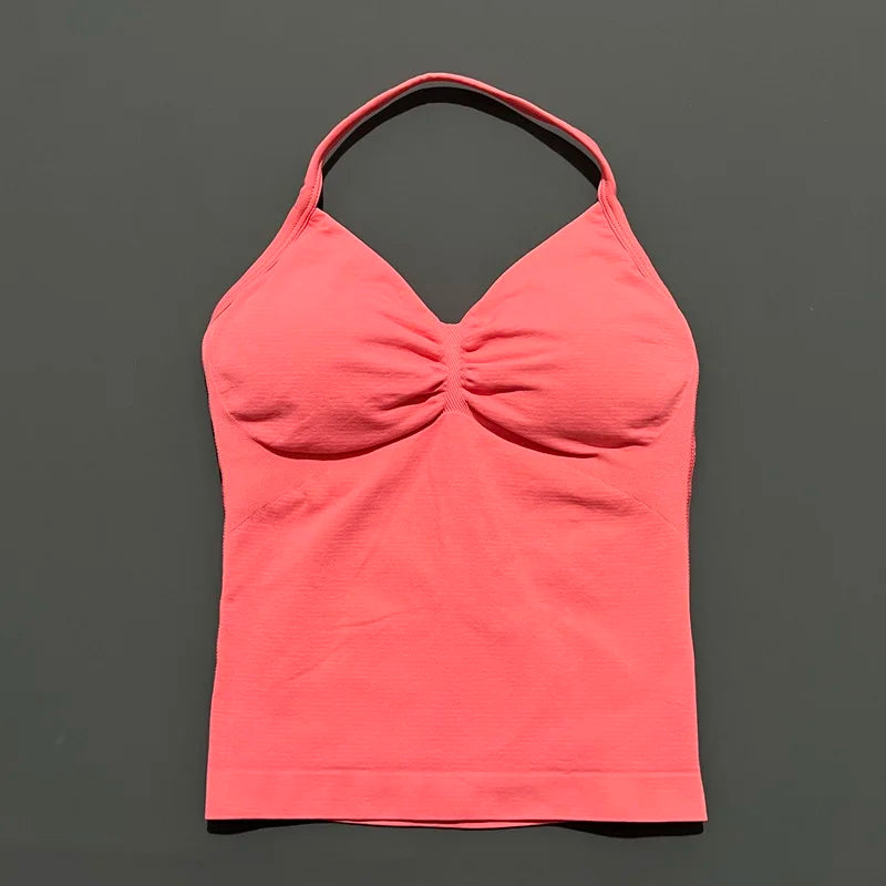EASYFIT Impact Longline Strappy Top Sports Yoga Vest Women Fitness Tank Top Gym Beautiful Open Back Bra Running Workout Halter