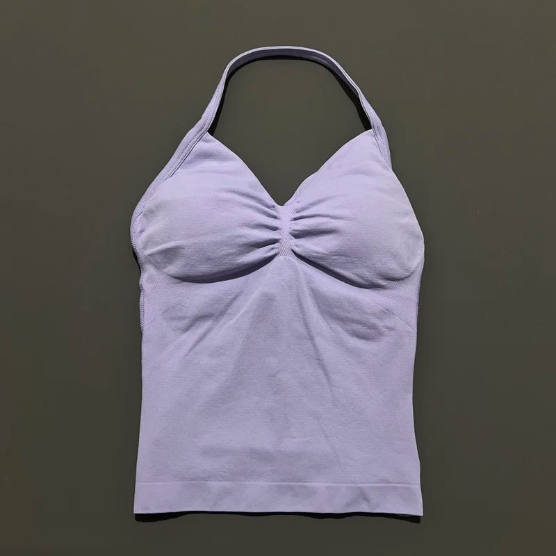 EASYFIT Impact Longline Strappy Top Sports Yoga Vest Women Fitness Tank Top Gym Beautiful Open Back Bra Running Workout Halter