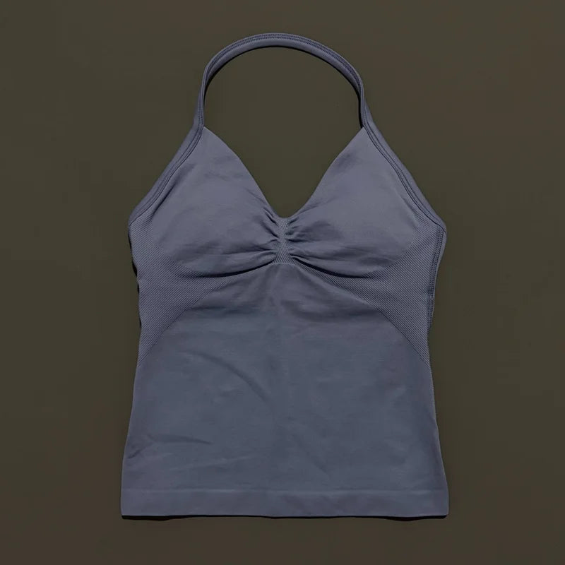 EASYFIT Impact Longline Strappy Top Sports Yoga Vest Women Fitness Tank Top Gym Beautiful Open Back Bra Running Workout Halter