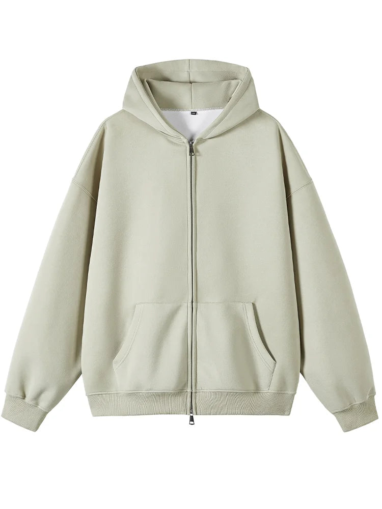 Sudadera unisex con capucha y doble cremallera