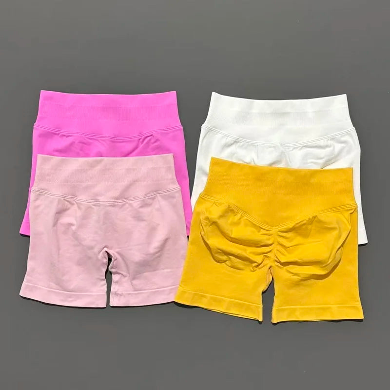 Impact Shorts 4.5" Women Yoga Shorts Seamless Low Waist Scrunch Bum Gym Leggings Workout Stretch Fitness Sports Shorts