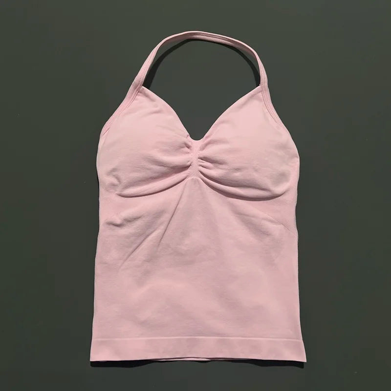 EASYFIT Impact Longline Strappy Top Sports Yoga Vest Women Fitness Tank Top Gym Beautiful Open Back Bra Running Workout Halter