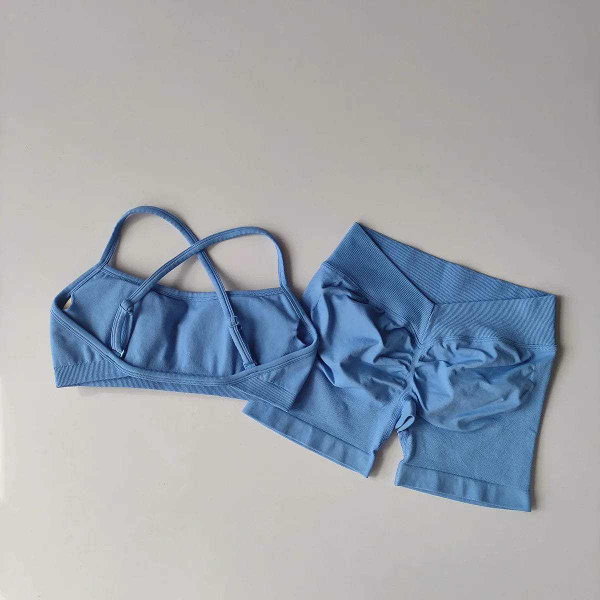 EASYFIT 2-Piece Yoga Suit Seamless Fitness Suit Gym Clothes Sports Bra Impact Shorts Set Workout Set Gym Outfit