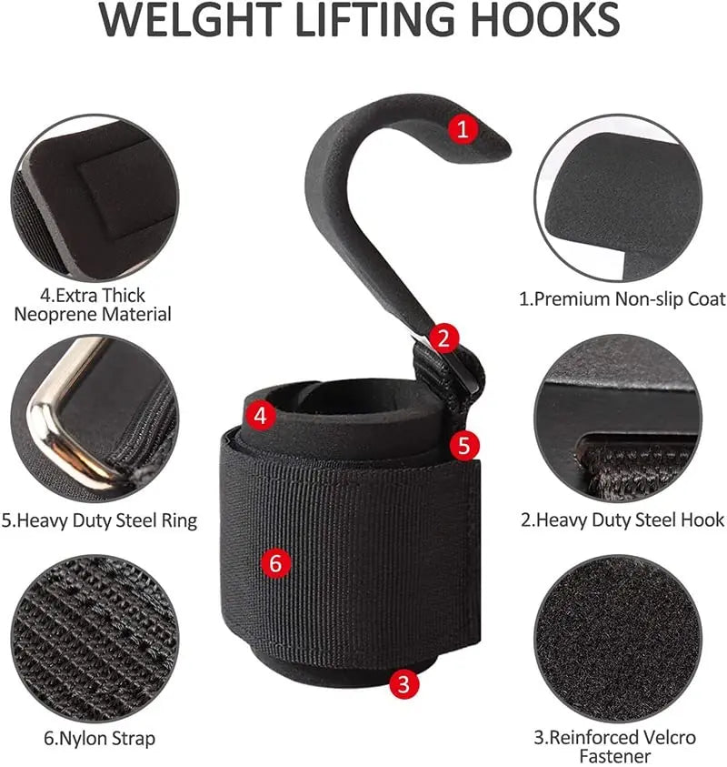 1PairWeight Lifting Hook Wrist Strap