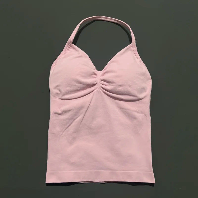EASYFIT Impact Longline Strappy Top Sports Yoga Vest Women Fitness Tank Top Gym Beautiful Open Back Bra Running Workout Halter