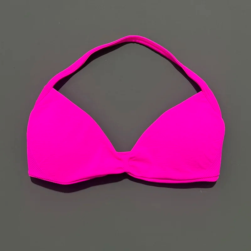 EASYFIT Impact Strappy Bra Gym Top Women High Support Thin Strap Halter Sports Seamless Bras Scrunch Push-up Workout Yoga Tanks