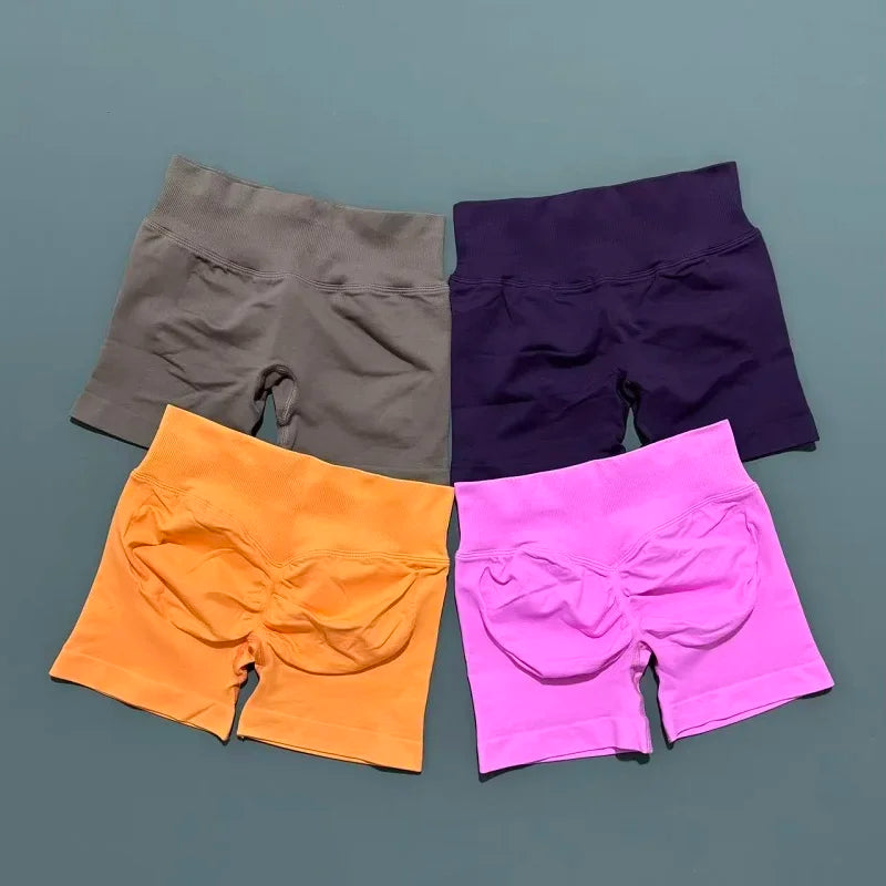 Impact Shorts 4.5" Women Yoga Shorts Seamless Low Waist Scrunch Bum Gym Leggings Workout Stretch Fitness Sports Shorts
