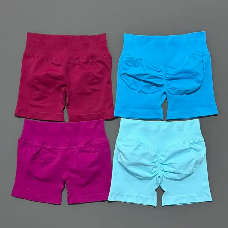 Impact Shorts 4.5" Women Yoga Shorts Seamless Low Waist Scrunch Bum Gym Leggings Workout Stretch Fitness Sports Shorts