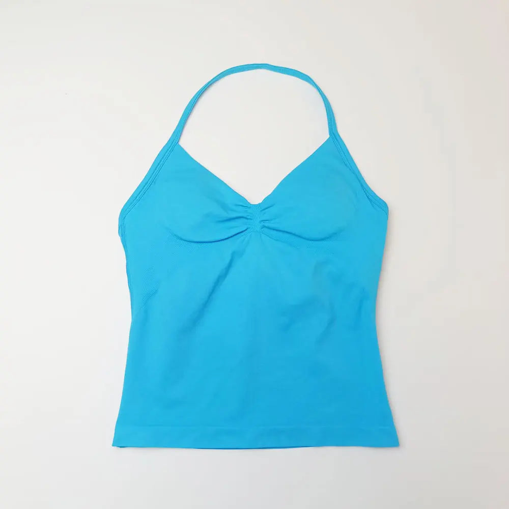 EASYFIT Impact Longline Strappy Top Sports Yoga Vest Women's Fitness Tank Top Gym Beautiful Open Back Bra Running Workout Halter