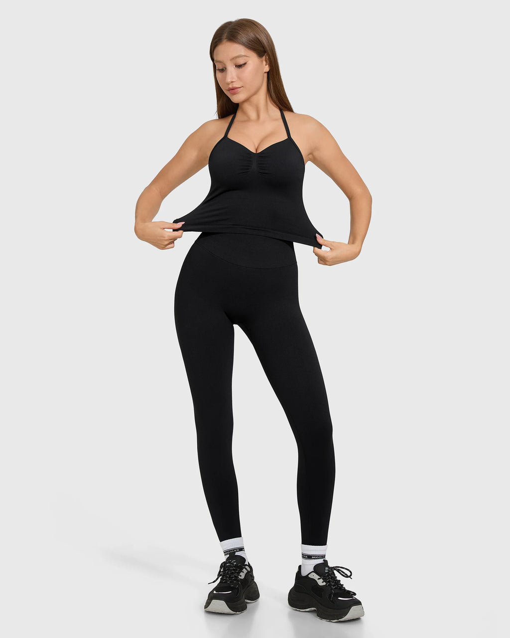 Conjunto sin mangas de cintura alta