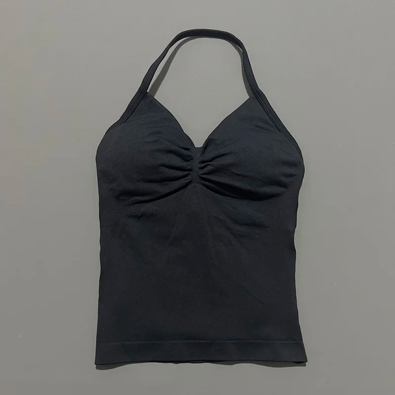 EASYFIT Impact Longline Strappy Top Sports Yoga Vest Women Fitness Tank Top Gym Beautiful Open Back Bra Running Workout Halter
