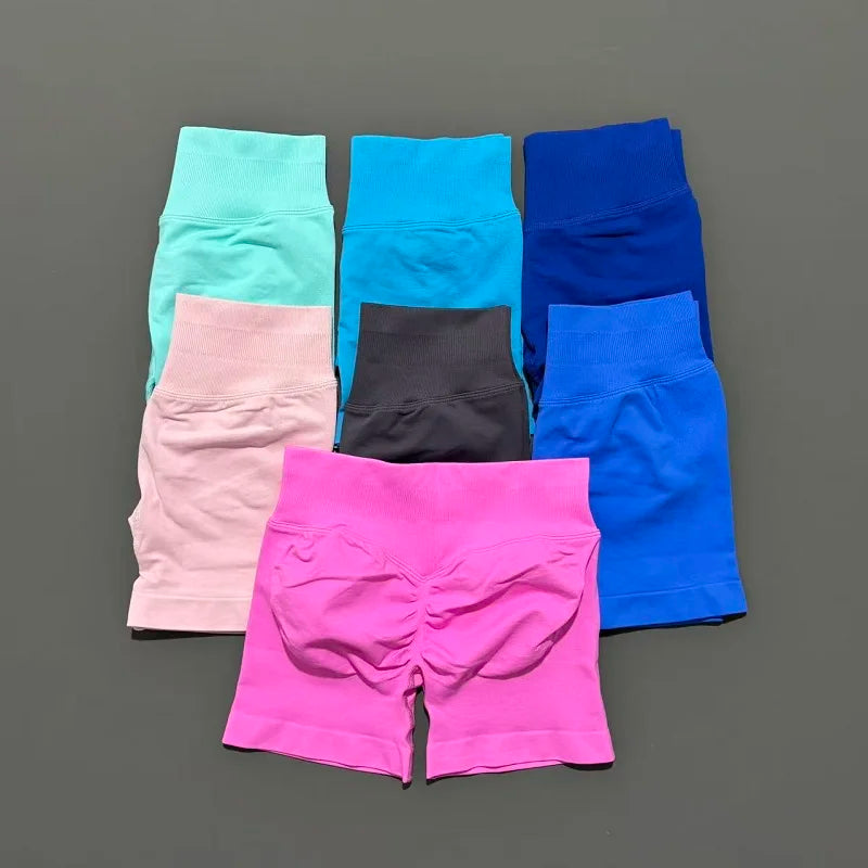 Impact Shorts 4.5" Women Yoga Shorts Seamless Low Waist Scrunch Bum Gym Leggings Workout Stretch Fitness Sports Shorts