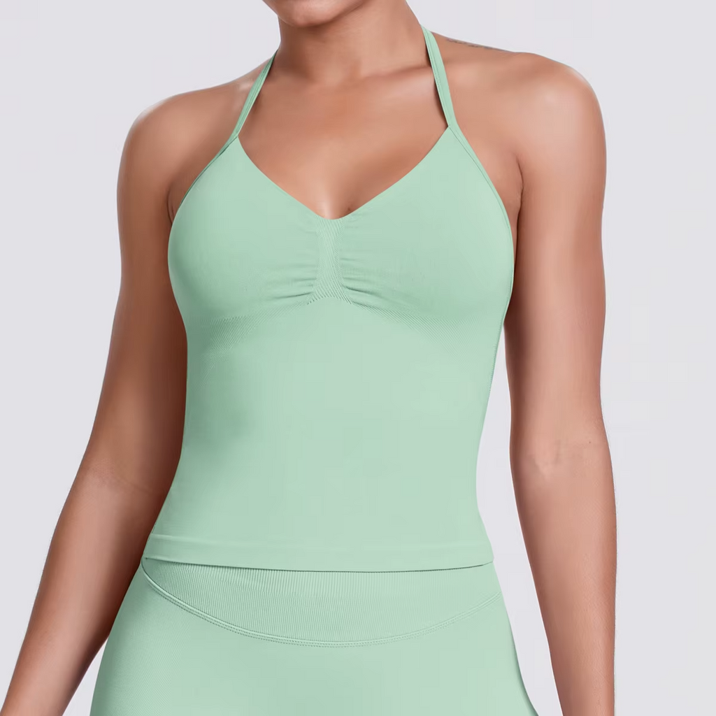 EASYFIT Impact Longline Strappy Top Sports Yoga Vest Women's Fitness Tank Top Gym Beautiful Open Back Bra Running Workout Halter