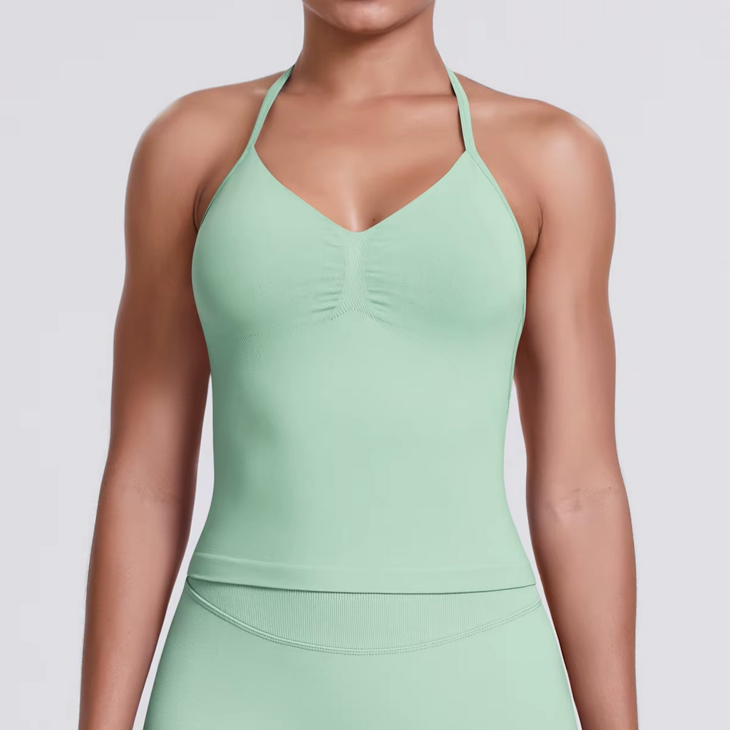 EASYFIT Impact Longline Strappy Top Sports Yoga Vest Women's Fitness Tank Top Gym Beautiful Open Back Bra Running Workout Halter