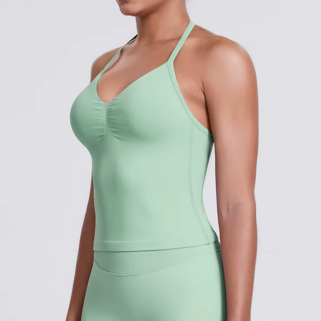 EASYFIT Impact Longline Strappy Top Sports Yoga Vest Women's Fitness Tank Top Gym Beautiful Open Back Bra Running Workout Halter