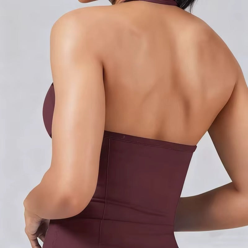 EASYFIT Impact Longline Strappy Top Sports Yoga Vest Women Fitness Tank Top Gym Beautiful Open Back Bra Running Workout Halter
