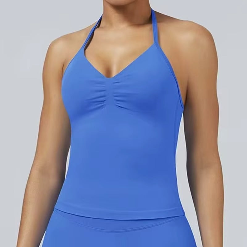 EASYFIT Impact Longline Strappy Top Sports Yoga Vest Women Fitness Tank Top Gym Beautiful Open Back Bra Running Workout Halter